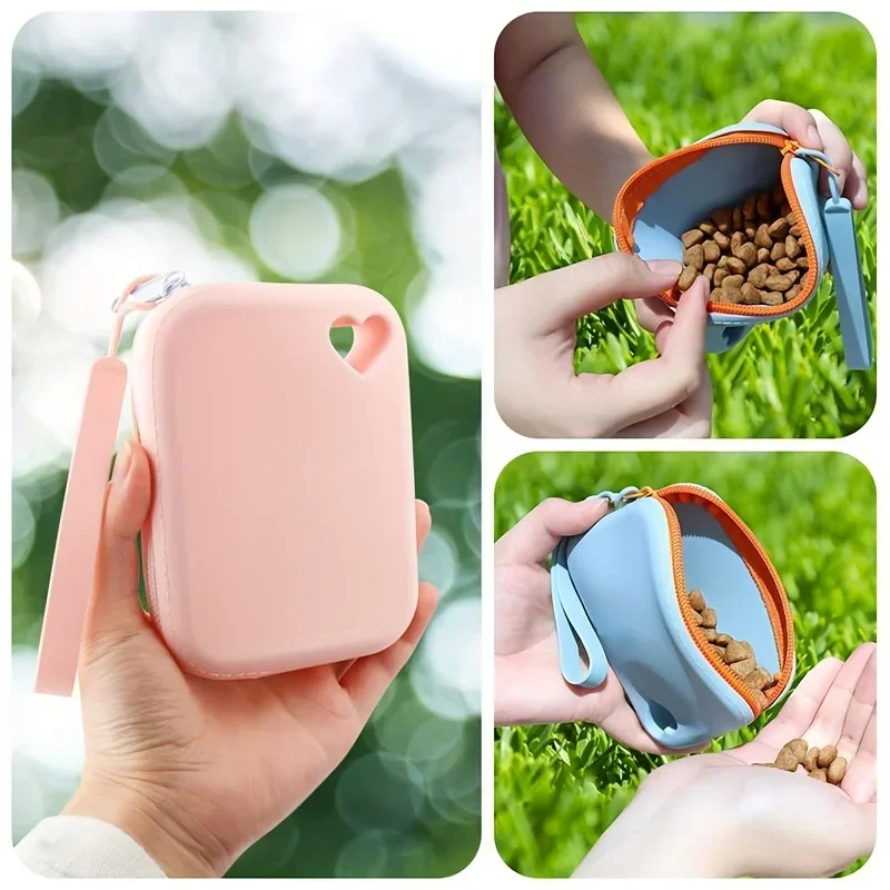 Food Storage Silicone Bags - Silicone Pet Food Pouch Outdoor Dog