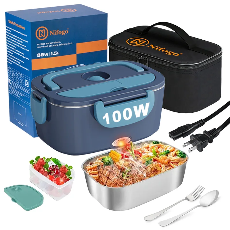 Food Storage Warmer - 100W Electric Heating Lunch Box 1.5L,