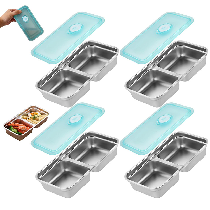Food Storage Stainless Steel Containers - Portable Stainless Steel Fresh-keeping Box Food
