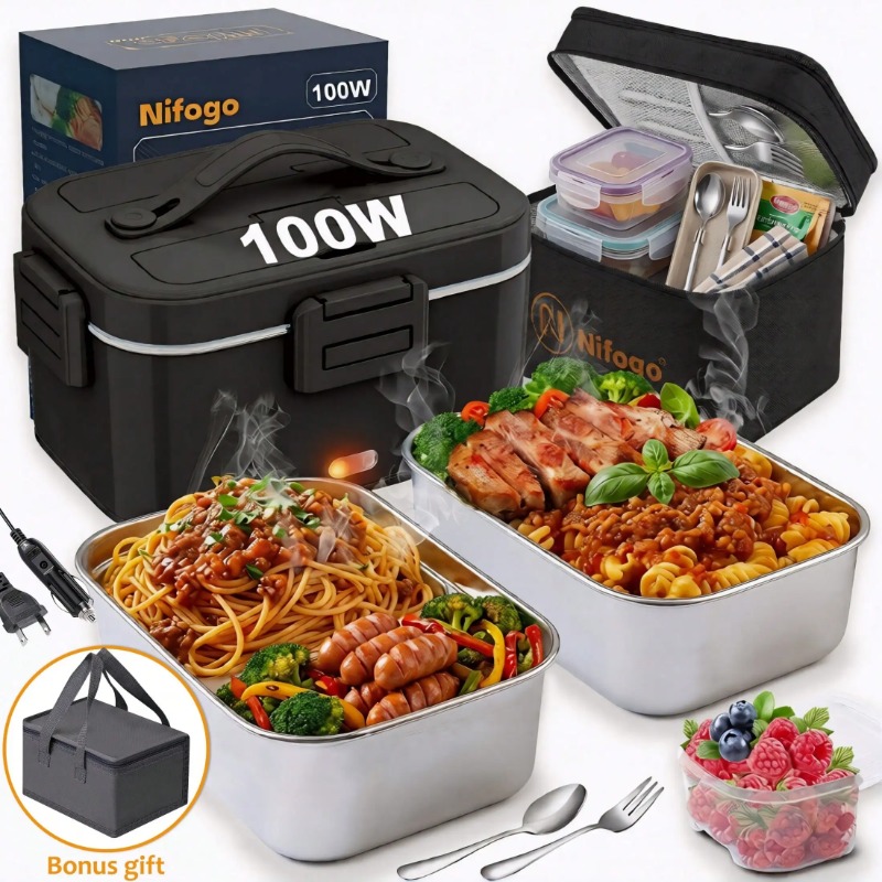 Food Storage Warmer - 100W Electric Heated Lunch Box, 1.8L