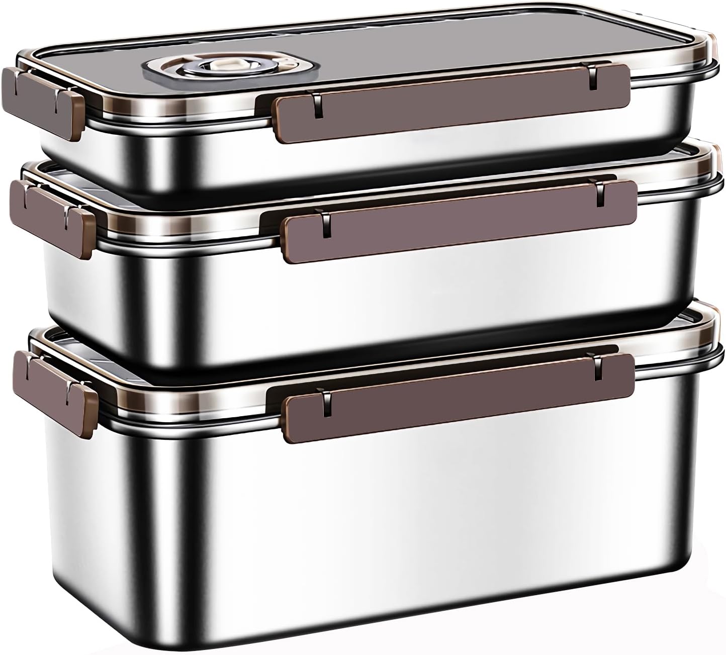 Xl Food Storage Containers With Lids - 3pcs/Set Large Stainless Steel Food Storage