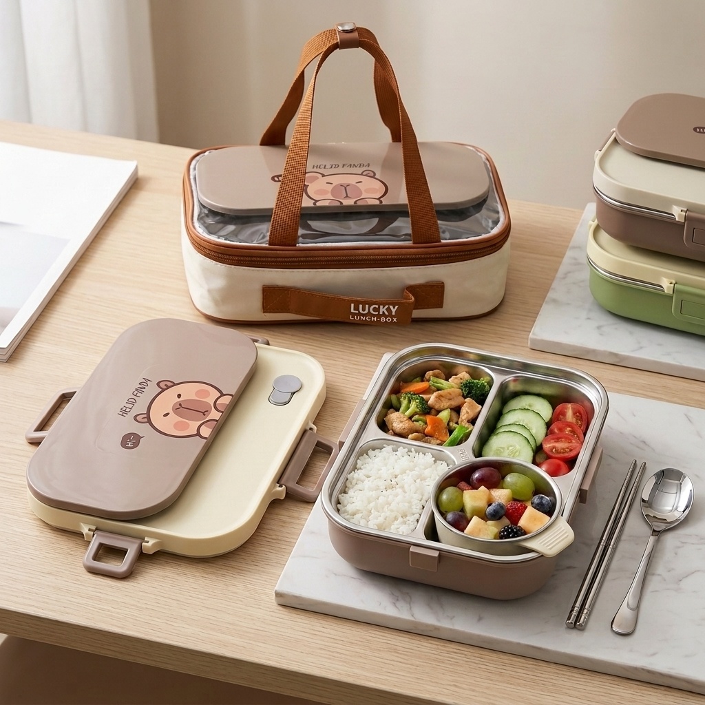Food Storage Cupboard - 304 Stainless Steel Bento Lunch Box
