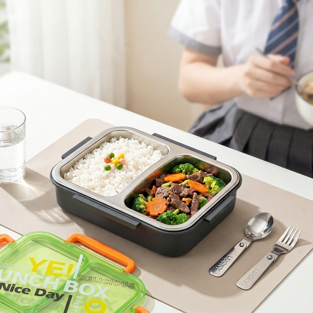 Food Storage Cupboard - Microwavable 304 Stainless Steel Bento Lunch