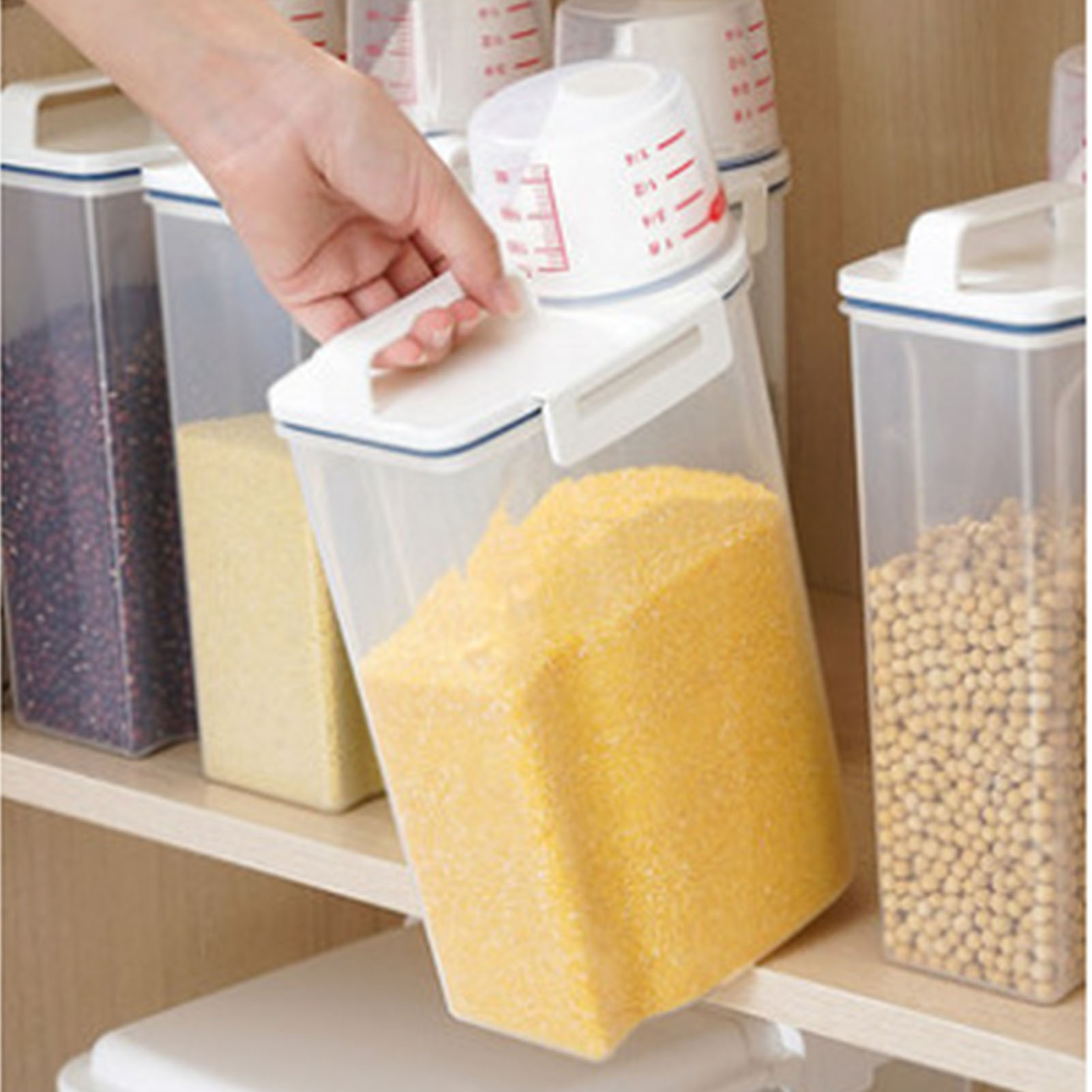 Food Storage Acrylic Containers - Cereal Container Rice Storage Barrel 2KG