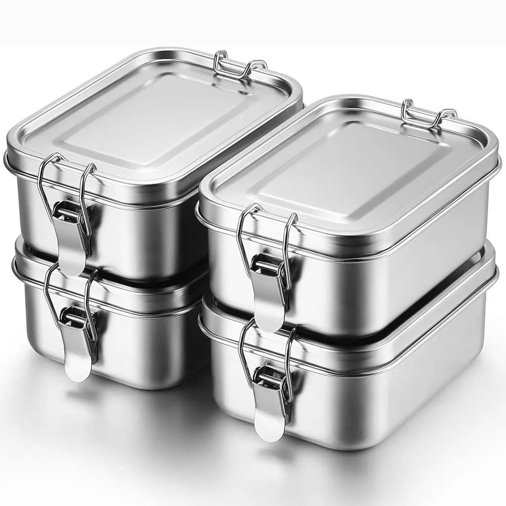 Food Storage Cupboard - Stainless Steel Bento Box Metal Lunch
