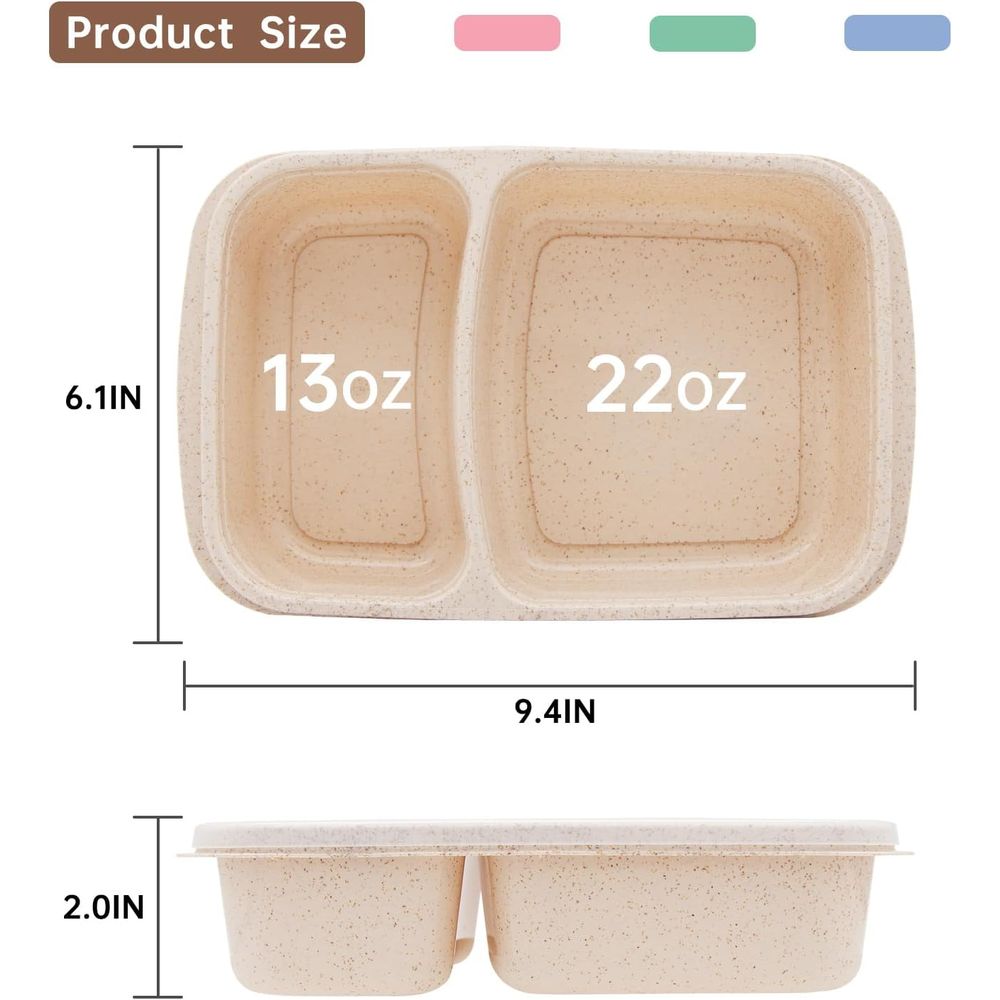 4 Pack Bento Lunch Box, 2 Comp - Food Storage Dividers review and price