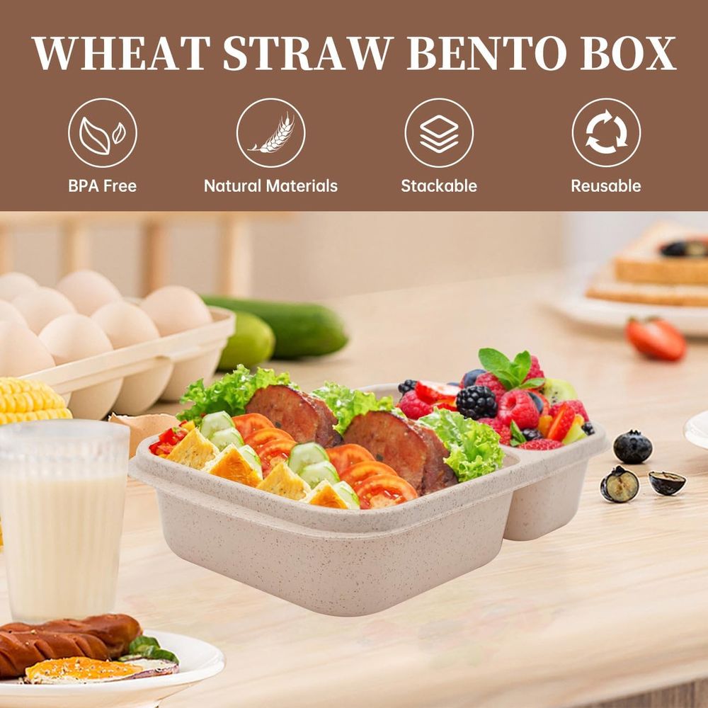 4 Pack Bento Lunch Box, 2 Comp - Food Storage Dividers review and price