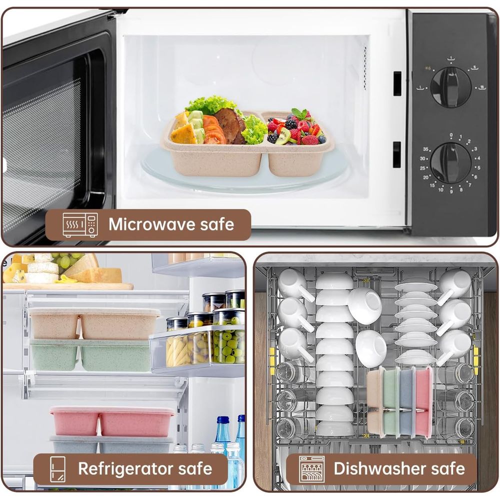4 Pack Bento Lunch Box, 2 Comp - Food Storage Dividers review and price