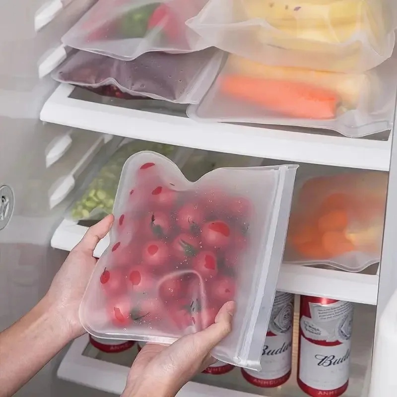 1/2/3/4pcs Silicone Food Stora - Food Storage Silicone Bags review and price