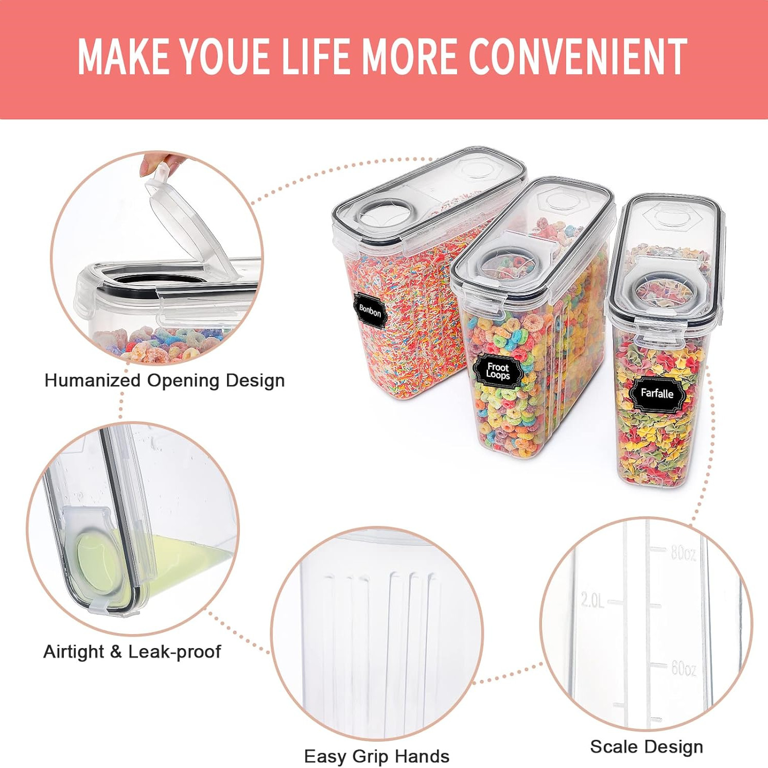 2.5L Cereal Storage Containers - Food Storage Acrylic Containers review and price