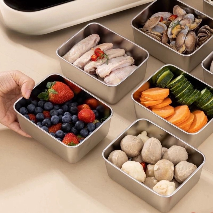 1-2-3pc Rectangular Stainless  - Food Storage Stainless Steel Containers review and price