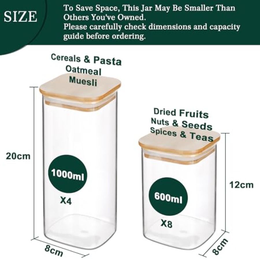 12-Pack Square Glass Storage J - Food Storage Acrylic Containers review and price