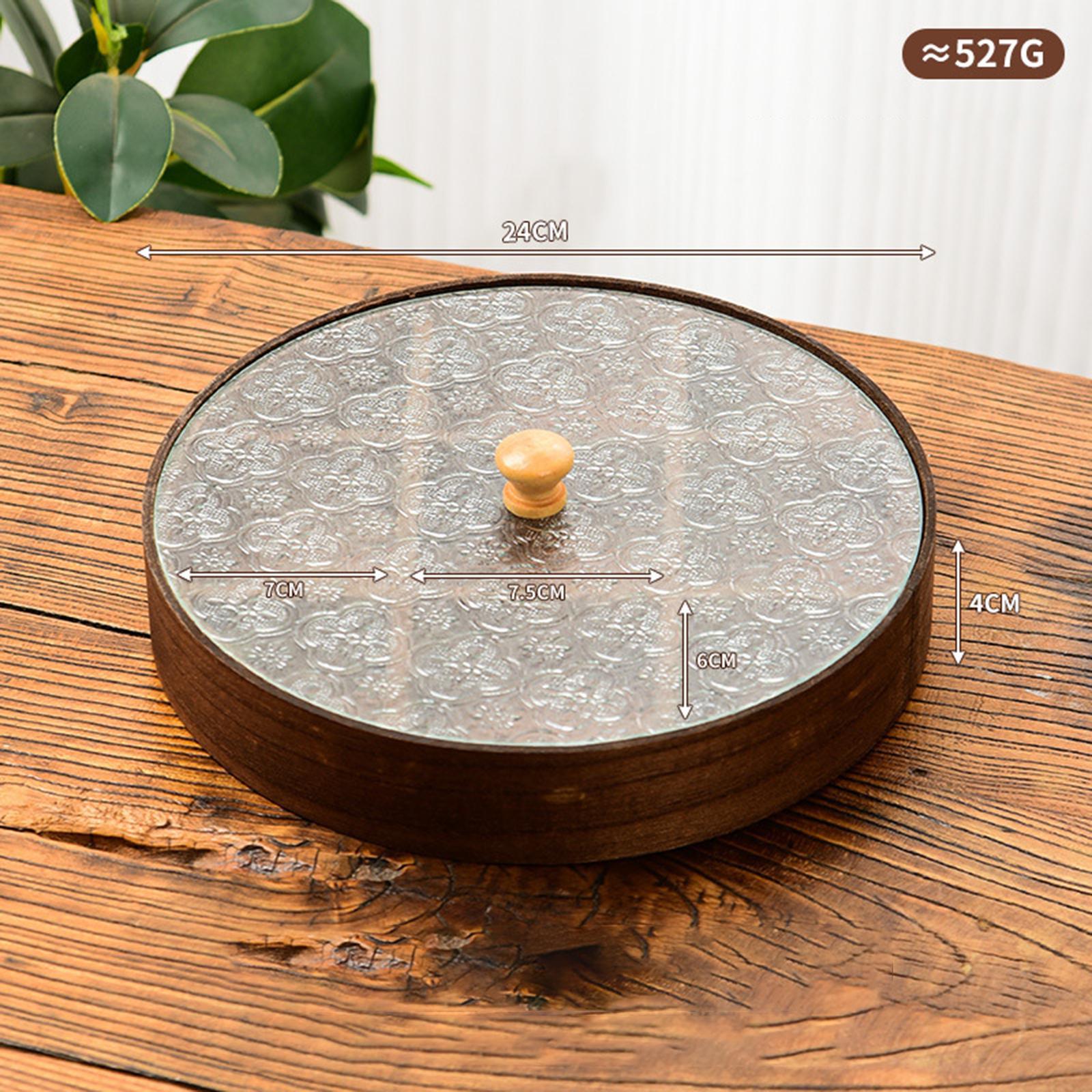 Wooden Glass Serving Bowl with - Food Storage Dividers review and price