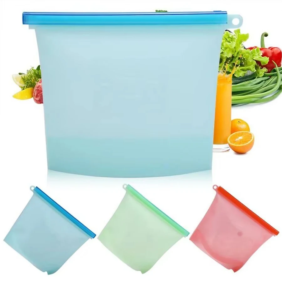 1000ml Reusable Silicone Food  - Food Storage Silicone Bags review and price