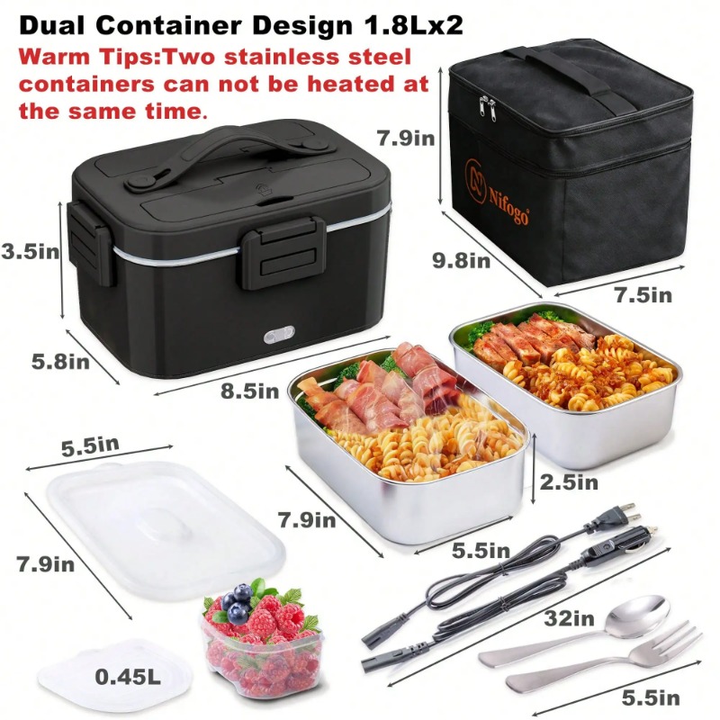 100W Electric Heated Lunch Box - Food Storage Warmer review and price