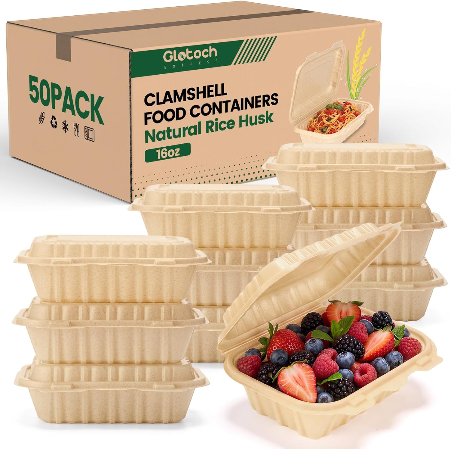 50 Pack 16oz Clamshell Take Ou - Food Storage Unit review and price