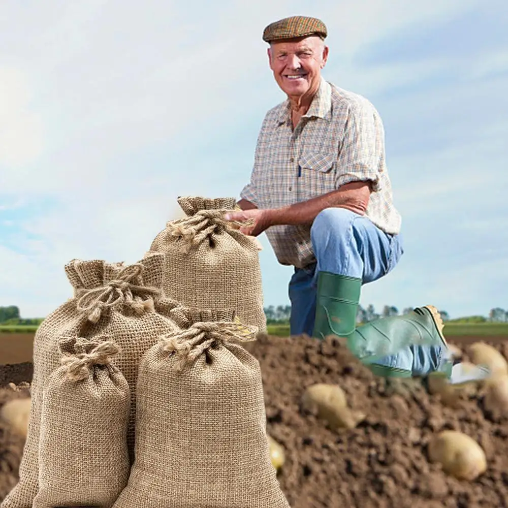 Burlap Potato Sacks Jute Potat - Food Storage In Roots review and price