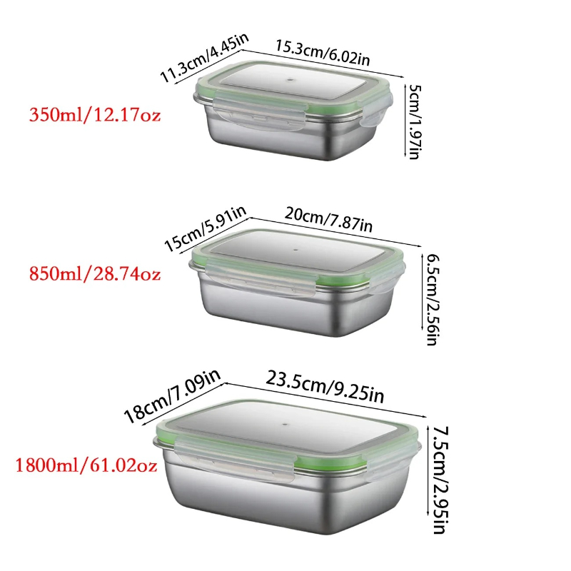 304 Stainless Steel Lunch Box  - Food Storage Stainless Steel Containers review and price