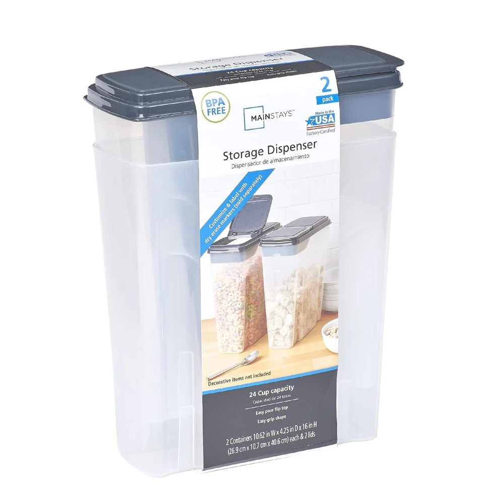 2-Pack Plastic Cereal Dispense - Food Storage Quart Containers review and price