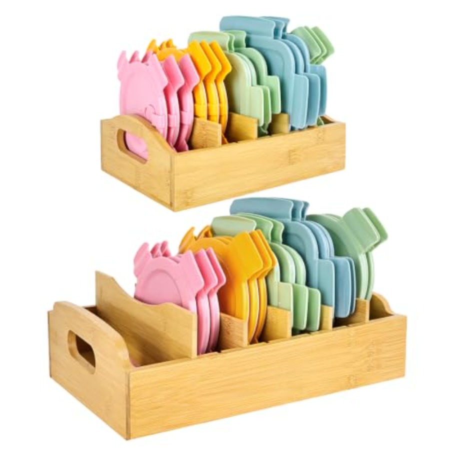2 Pack Bamboo Lid Organizer, 1 - Food Storage Acrylic Containers review and price